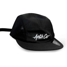 Anth Co Casual Street Strapback 5 Five Panel Straight Brim Cap - 黑色 - 查看 1