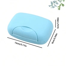 1 pieza Caja de jabón portátil de viaje, estuche impermeable y sellado para jabón con tapa y cierre, plato de jabón de plástico de unicolor, estuche de almacenamiento de jabón, artículos de baño, regalo para adolescentes, esencial de viaje, organizador de viaje para playa, vacaciones de verano, de vuelta a la escuela