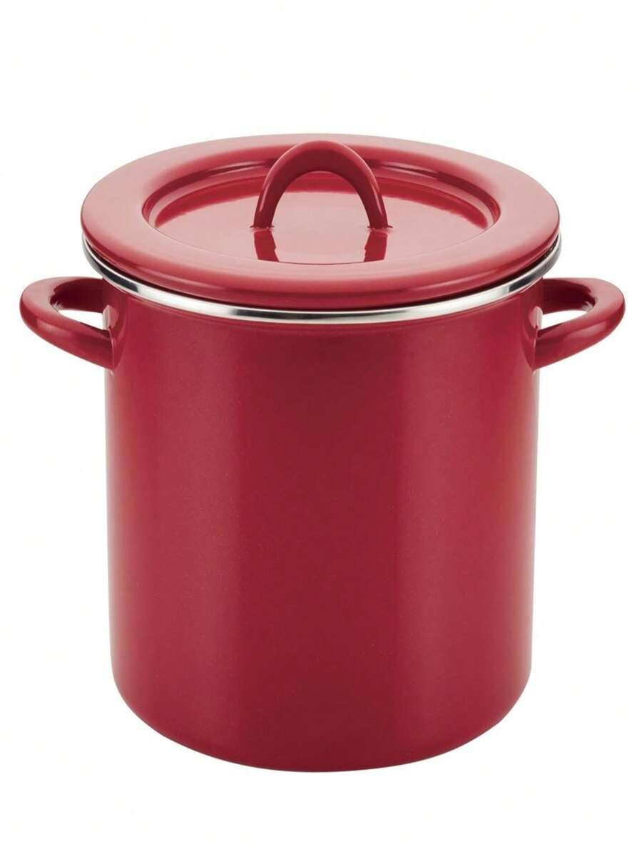 Rachael Ray 47626 12 Qt. Create Delicious Enamel On Steel Stockpot - Red Shimmer - Red - View 1