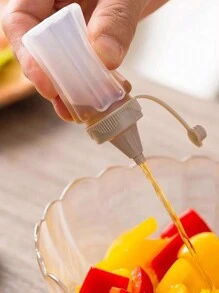 4pcs Portable Seasoning Squeeze Bottle, Mini Translucent Sauce Bottle For Outdoor Camping - 1 Yellow - View 3