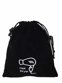 1 件字母图案旅行吹风机收纳袋抽绳设计黑色涤纶绳袋衣柜整理器旅行便携包防水口袋衣物分类挂袋 - 紅色 - 查看 5