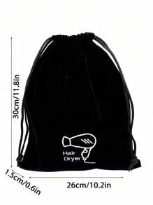 1 件字母图案旅行吹风机收纳袋抽绳设计黑色涤纶绳袋衣柜整理器旅行便携包防水口袋衣物分类挂袋 - 紅色 - 查看 2