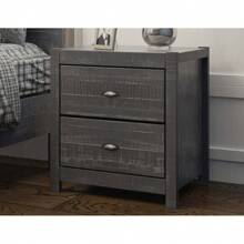 Solid Wood Night Stand, Bedside Table, End Table, Desk With Drawers For Living Room, Bedroom (Grey)