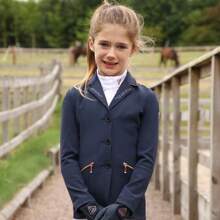 Hy Childrens/Kids Cadiz Mizs Competition Jacket (Navy/Rose Gold) - Navy - View 2