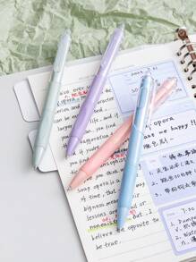 6支/套按压中性笔，ST笔尖0.5mm黑色墨水，渐变色笔筒，书写流畅，适合办公室和学校的返校用品（新旧包装随机发货） - 6支裝 - 查看 4