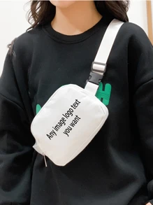 DIY Customized White Jumpsuit Waist Bag, Fashionable Item, Classic Multi-Functional. This Waterproof Multi-Functional Crossbody Bag Makes Your Stylish Look And Neat Organization An Ideal Choice! - White - View 4