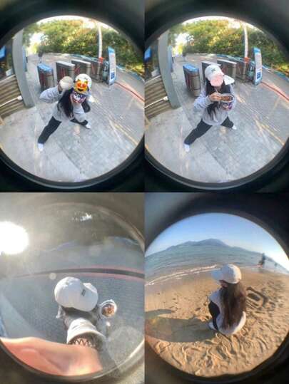 Decoración navideña 1 pieza Lente de ojo de pez para teléfono móvil Tres en Lente de aumento, gran angular y macro Lente portátil para fotografía, juguetes espía "I Eat Cement"