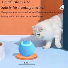Pelota automática de juguete para gato, pelota rodante para gatos, pelota saltarina resistente a mordeduras y automática para gatos y gatitos para divertirse y hacer ejercicio - Azul - Ver 4