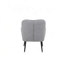 Modern Mid Century Chair Velvet  Sherpa Armchair For Living Room Bedroom Office Easy Assemble(Light Grey) Klgeivb