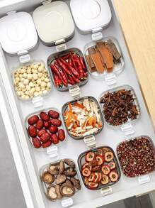 1 件装透明塑料多层香料收纳盒调味品容器厨房用 - 白色 - 查看 2