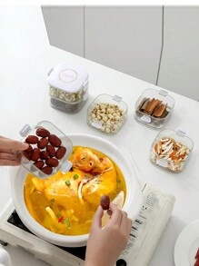 1 件装透明塑料多层香料收纳盒调味品容器厨房用 - 白色 - 查看 6