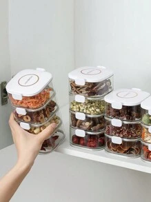 1 件装透明塑料多层香料收纳盒调味品容器厨房用 - 白色 - 查看 1