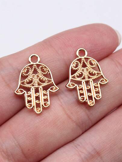 20 unidades/saco 20x15mm (0,79x0,59 polegadas) Pingente de amuletos de mão Hamsa para fazer joias DIY