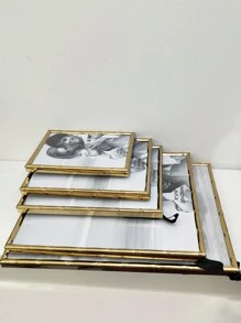 1 个随机尺寸 6 英寸/ 7 英寸/ 8 英寸/ 10 英寸细金竹形金属相框，桌面或壁挂，简约设计，可展示证书、婚礼照片、婴儿照片 - 金色 - 查看 9