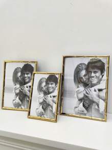 1 个随机尺寸 6 英寸/ 7 英寸/ 8 英寸/ 10 英寸细金竹形金属相框，桌面或壁挂，简约设计，可展示证书、婚礼照片、婴儿照片 - 金色 - 查看 8