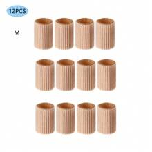 6/12pcs Fiber Gel Toe And Finger Friction Protection Covers, Nylon Toe Protectors, Finger And Toe Anti-Friction, Waterproof And Anti-Squeeze Toe Caps, Effective Protection For Toes And Fingers During Sports - Khaki - View 12