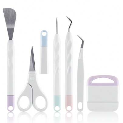6 piezas/set Set de herramientas de corte de vinilo artesanal, Set de herramientas para siluetas de corte, grabado y manualidades DIY para fabricantes de siluetas