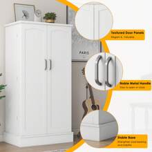 47" Kitchen Pantry Cabinet With Doors And Adjustable Shelves, White Freestanding Kitchen Pantry Storage Cabinet, Modern Sideboard Cupboard For Kitchen, Living Room And Dinning Room - 白色 - 查看 7