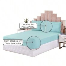 Bedding Set 3 Pieces Double Queen Sheet Pillowcase Toothpick Stitch - màu xanh lá - Xem 2
