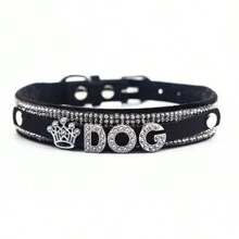 1 Vòng cổ thú cưng được cá nhân hóa có đính kim cương giả, có thể tùy chỉnh với tên thú cưng bằng kim cương trắng và nền đen, có nhiều màu sắc và kiểu dáng khác nhau, thích hợp cho chó nhỏ/vừa/lớn - màu đen - Xem 13
