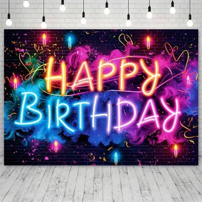 1개 글리터 로즈 골드 생일 배경 버건디 꽃 해피 버스데이 사진 배경 핑크 골드 플로럴 백드롭 여성 성인 생일 파티 장식품, 파티 용품 장식, 생일 장식, 크리스마스