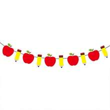 10pcs/Set School Themed Hanging Pennants, Apple & Pencil Decorations For Classroom - Multicolor - View 6