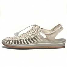 新款夫妻編織涼鞋,男士休閒沙灘鞋,羅馬涼鞋戶外徒步水鞋