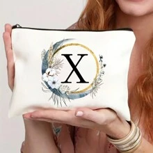 Nécessaire Personalizado com Coroa de Flores Boêmia e Monograma, Bolsa de Presente Personalizada, Necessaire de Cosméticos Fofo, Adequado para Casamento, Aniversário, Festival, Presente Ideal para Mulheres, Mães, Professoras, Amigas, Damas de Honra, Necessaire Escolar, Suprimentos Escolares, Organizador de Cosméticos, Itens de Quarto, Bolsas de Maquiagem, Organizador de Maquiagem, Armazenamento de Maquiagem, Nécessaire de Maquiagem