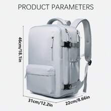 輕量且大容量背包，商務旅行短途旅行包，旅行背包，時尚男女行李包，適用於男女，可隨身攜帶，商務工作防水背包，具有筆記本電腦隔層，經過航班審批可以攜帶個人物品登機。 - 灰色 - 查看 5