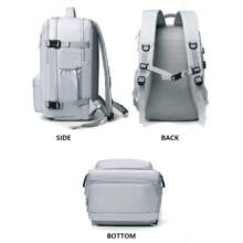 輕量且大容量背包，商務旅行短途旅行包，旅行背包，時尚男女行李包，適用於男女，可隨身攜帶，商務工作防水背包，具有筆記本電腦隔層，經過航班審批可以攜帶個人物品登機。 - 灰色 - 查看 10