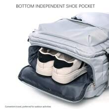 輕量且大容量背包，商務旅行短途旅行包，旅行背包，時尚男女行李包，適用於男女，可隨身攜帶，商務工作防水背包，具有筆記本電腦隔層，經過航班審批可以攜帶個人物品登機。 - 灰色 - 查看 4