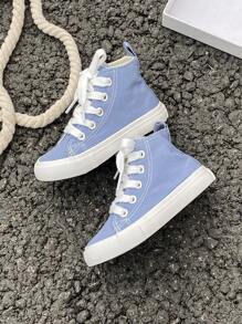 White Cloth Shoes Baby White Shoes Middle Sneakers Children's Canvas Shoes Spring And Autumn Korean Version Simple Boy And Girl Shoes Fashion Low-Top Casual Lace-Up Track Shoes Classic Low-Top Canvas Shoes  All Casual Sports Skateboard Children's Shoes