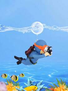 1 件潜水员设计水箱装饰、浮动鱼缸装饰、水下浮动装饰、水上相机潜水员景观装饰、鱼缸配件 - 彩色 - 查看 4