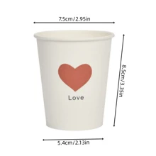50pcs/Pack INS Style Thick Disposable Bamboo Fiber Cartoon Paper Cups, For Home & Commercial Use - White - View 10