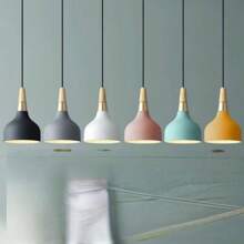 1 đèn chùm phong cách Bắc Âu, đầu đơn/ba, đèn thả nghệ thuật hiện đại tối giản màu Macaron, thích hợp cho phòng ăn, quầy bar, phòng ngủ, không bao gồm bóng đèn - Đèn chùm nhỏ 1,5m - Xem 2
