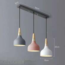 1 đèn chùm phong cách Bắc Âu, đầu đơn/ba, đèn thả nghệ thuật hiện đại tối giản màu Macaron, thích hợp cho phòng ăn, quầy bar, phòng ngủ, không bao gồm bóng đèn - Đèn chùm nhỏ 1,5m - Xem 8