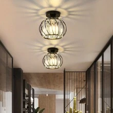 1pc Crystal Hallway Light, Minimalist Modern Porch Entrance Foyer Ceiling Lamp, Bulbs Not Included - Multicolor - View 7