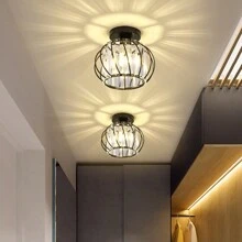 1pc Crystal Hallway Light, Minimalist Modern Porch Entrance Foyer Ceiling Lamp, Bulbs Not Included - Multicolor - View 6