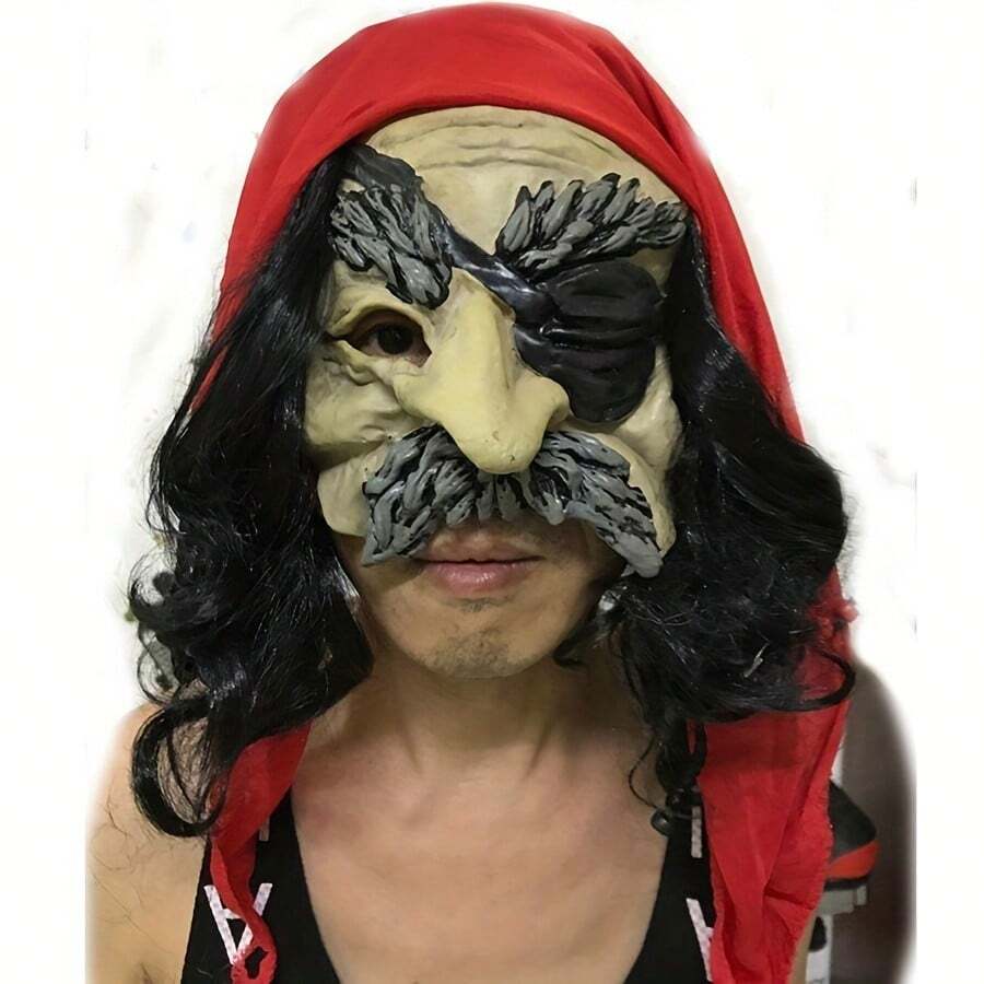 New Horror Frightening Mask For Halloween - Red Cloth Pirate Mask - View 1