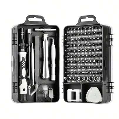 115-In-1 Adjustable Precision Screwdriver Set, Professional Magnetic Mini Repair Tool Kit, Multi-Function Precision Screwdriver Tool Set, Suitable For Phones, Computers, Watches, Laptops, Glasses, Electronics (Some Accessories Color Random, Packaging Random)