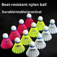 12pcs Foam Badminton Shuttlecock, Colorful Plastic Feather Shuttlecock, Durable Outdoor Training Nylon Feather Shuttlecocks - Multicolor - View 1