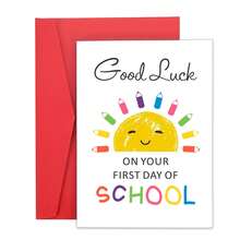 1 Set de tarjeta de regalo para el Día de Regreso a Clases con sobre rojo, para estudiantes de primer año - Una pieza - Ver 12