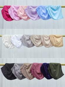 1pc Women's Comfortable Solid Colored Beanie Hat For Chemo Patients With Straps - Multicolor - View 1