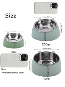Tilted Stainless Steel Single Bowl Pet Feeder For Cats & Dogs - Promotes Healthy Digestion, Comfortable Feeding