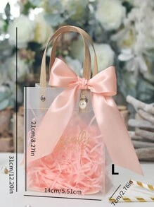 1/5/10 pezzi di lussuose borse regalo, borse in carta opaca spessa con manici, nastri, perle finte e decorazioni in rafia, per feste, compleanni, matrimoni, regali di Natale e San Valentino
