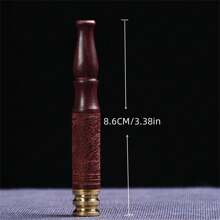 Handmade Wooden Smoking Pipe With Detachable Filters, Intricate Carved Design - Durable Wooden Pipe For Personal Use, Unique Gift For Friends And Family - Multicolor - View 2