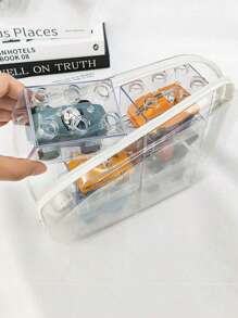 1/2/3pcs Best-Selling PVC Zippered Toy Storage Box, White & Clear, Clear Hard Pouch Stackable Toy Organizer, Home Organization Containers, Multi-Purpose And Transparent, Suitable For Clothing, Full-Featured Storage Bag Back To School - Clear - View 8