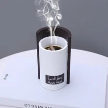 Đèn đốt hương liệu bằng nhựa vân gỗ thời trang sáng tạo, giá đỡ hương trang trí nhà cửa - màu đen - Xem 1