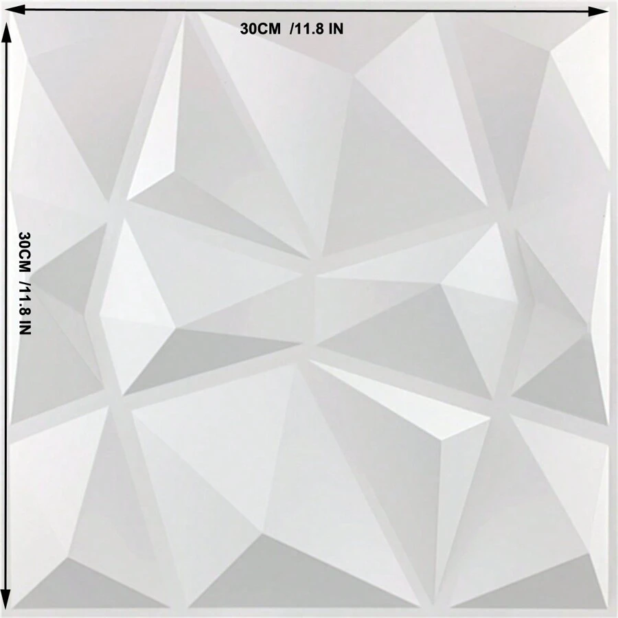 1PC White Color 30x30CM Pvc 3D Wall Panel - White - View 1