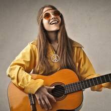 Hippie Dressing Accessory Set Hippie Glasses And Peace Sign Necklace Prom Halloween - Brown - View 6